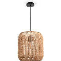 Paco Home - Pendelleuchte Esstisch Hängelampe Esszimmer Lampe E27 Papier Boho Rattan Pendelleuchte - Schwarz, Natur (Ø28cm) von PACO HOME