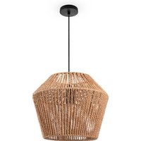 Paco Home - Pendelleuchte Esstisch Hängelampe Esszimmer Lampe E27 Papier Boho Rattan Pendelleuchte - Schwarz, Natur (Ø33cm) von PACO HOME