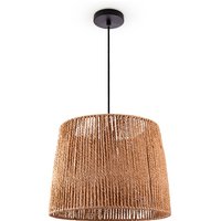 Paco Home - Pendelleuchte Esstisch Hängelampe Esszimmer Lampe E27 Papier Boho Rattan Pendelleuchte - Schwarz, Natur (Ø35cm) von PACO HOME