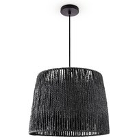 Pendelleuchte Esstisch Hängelampe Esszimmer Lampe E27 Papier Boho Rattan Pendelleuchte - Schwarz, Schwarz (Ø35cm) - Paco Home von PACO HOME