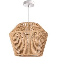 Pendelleuchte Esstisch Hängelampe Esszimmer Lampe E27 Papier Boho Rattan Pendelleuchte - Weiß, Natur (Ø33cm) - Paco Home von PACO HOME