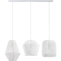 Paco Home - Pendelleuchte Esstisch Korb Boho Hängelampe Esszimmer Lampe E27 Rattan Pendelleuchte - Weiß, Weiß (Ø28 + Ø30 + Ø33cm) von PACO HOME