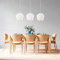 Pendelleuchte Esstisch Korb Boho Hängelampe Esszimmer Lampe E27 Rattan Pendelleuchte - Weiß, Weiß (Ø33cm) - Paco Home von PACO HOME