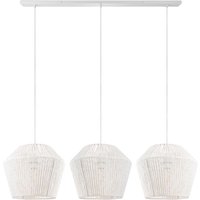 Pendelleuchte Esstisch Korb Boho Hängelampe Esszimmer Lampe E27 Rattan Pendelleuchte - Weiß, Weiß (Ø33cm) - Paco Home von PACO HOME