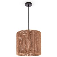 Pendelleuchte Esstisch Papier Boho Hängelampe Esszimmer Lampe E27 Rattan Pendelleuchte - Schwarz, Natur (Ø33cm) - Paco Home von PACO HOME