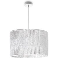 Paco Home - Pendelleuchte Esstisch Papier Boho Hängelampe Esszimmer Lampe E27 Rattan Pendelleuchte - Weiß, Weiß (Ø32cm) von PACO HOME