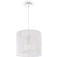 Pendelleuchte Esstisch Papier Boho Hängelampe Esszimmer Lampe E27 Rattan Pendelleuchte - Weiß, Weiß (Ø33cm) - Paco Home von PACO HOME