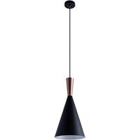 Pendelleuchte Hängelampe Esszimmer Esstischlampe 1,5m Textilkabel KürzbarØ18,5cm Schwarz-Kupfer, 1-flammig - Paco Home von PACO HOME