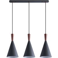 Pendelleuchte Hängelampe Esszimmer Esstischlampe 1,5m Textilkabel KürzbarØ18,5cm Grau-Kupfer, 3-flammig - Paco Home Pendelleuchte Hängelampe Esszimmer Esstischlampe 1,5m Textilkabel KürzbarØ18,5cm Grau-Kupfer, 3-flammig - Paco Home von PACO HOME