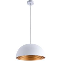 Paco Home - Pendelleuchte Hängelampe Esszimmer Küchenlampe Hängend 1,5m Textilkabel Ø40,5cm ohne Leuchtmittel, Weiß-Gold von PACO HOME