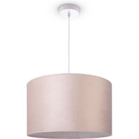 Pendelleuchte Stehleuchte Dreibein Wohnzimmer Lampenschirm Velours Unifarben E27 Pendelleuchte - Weiß, Beige Weiß (Ø45.5 cm) - Paco Home von PACO HOME