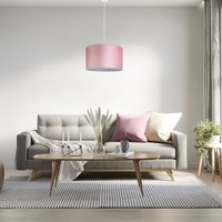 Pendelleuchte Stehleuchte Dreibein Wohnzimmer Lampenschirm Velours Unifarben E27 Pendelleuchte - Weiß, Pink Weiß (Ø45.5 cm) - Paco Home von PACO HOME