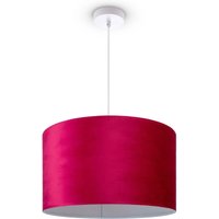 Pendelleuchte Stehleuchte Dreibein Wohnzimmer Lampenschirm Velours Unifarben E27 Pendelleuchte - Weiß, Rot Weiß (Ø45.5 cm) - Paco Home von PACO HOME