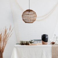 Pendelleuchte Wohnzimmer Boho Korbleuchten Pendellampe Rattan Hängeleuchte Schwarz (Ø40cm), Pendelleuchte - Typ 6 - Paco Home von PACO HOME