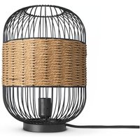 Rattan Pendelleuchte Wohnzimmer Tischleuchte Boho Käfig Lampe Nachttisch Metall Natur (Ø24cm), Tischleute - Typ 4 - Paco Home von PACO HOME