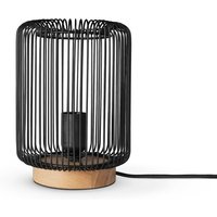 Paco Home Rattan Pendelleuchte Wohnzimmer Tischleuchte Boho Käfig Lampe Nachttisch Metall Schwarz (Ø16.5 cm), Tischleute - Typ 1 von PACO HOME