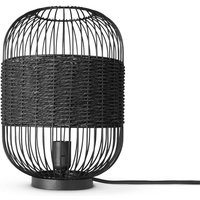 Rattan Pendelleuchte Wohnzimmer Tischleuchte Boho Käfig Lampe Nachttisch Metall Schwarz (Ø24cm), Tischleute - Typ 4 - Paco Home von PACO HOME