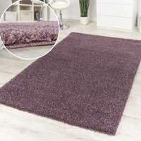 Paco Home Shaggy Purple Hochflor Langflor Teppich Lila Meliert Einfarbig Top Ausverkauf Ø 67 cm Rund von PACO HOME