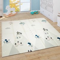 Paco Home - Spielmatte Krabbelmatte Baby Matte Faltbar Abwischbar Wendbar Tiere Creme Blau Gelb 180x200 cm Paco Home - Spielmatte Krabbelmatte Baby Matte Faltbar Abwischbar Wendbar Tiere Creme Blau Gelb 180x200 cm von PACO HOME