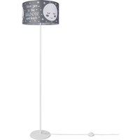 Paco Home Stehlampe Kinderlampe Kinderzimmer Stehleuchte Lampenschirm Sterne Mond Design 1 (Ø38 cm), Stehleuchte Einbein - Weiß von PACO HOME