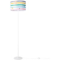 Kinderlampe Stehlampe Kinderzimmer Streifen Regenbogen Hell Bunt Pastell E27 Mehrfarbig (Ø38cm), Stehleuchte - Weiß - Paco Home von PACO HOME