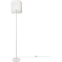 Stehlampe Modern Wohnzimmer Schlafzimmer Rattan Optik Boho Korb Stehleuchte E27 Einbeinig Weiß, Weiß (Ø28 cm) - Paco Home von PACO HOME