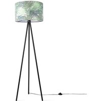 Stehlampe Wohnzimmer Lampenschirm Büro Stativ Leselampe Deko Kinderzimmer Jungle Grün (Ø45.5cm), Stehleuchte - Schwarz - Paco Home von PACO HOME