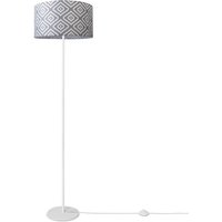 Stehlampe Wohnzimmer Modern E27 Leselampe Stehleuchte Stativ Retro Lampenschirm Design 7 (Ø38 cm), Stehleuchte Einbein - Weiß - Paco Home von PACO HOME