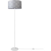 Stehlampe Wohnzimmer Modern E27 Leselampe Stehleuchte Stativ Retro Lampenschirm Design 7 (Ø38 cm), Stehleuchte Einbein - Weiß - Paco Home von PACO HOME