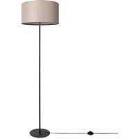 Paco Home Stehleuchte Wohnzimmer Schlafzimmer Dreibein Stofflampenschirm Stehlampe E27 Uni Stehleuchte-Schwarz - Typ 1, Beige (Ø38 cm) von PACO HOME