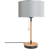 Stehleuchte Wohnzimmer Stoffschirm Tischlampe Textil Schirm E27 Nachtlicht Grau (Ø28cm), Tischleuchte - Schwarz - Paco Home von PACO HOME
