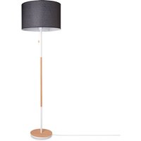 Stehleuchte Wohnzimmer Stoffschirm Tischlampe Textil Schirm E27 Nachtlicht Schwarz (Ø45.5 cm), Stehleuchte-Weiß - Typ 3 - Paco Home von PACO HOME
