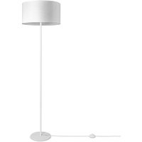 Stehleuchte Wohnzimmer Stoffschirm Tischlampe Textil Schirm E27 Nachtlicht Weiß (Ø38 cm), Stehleuchte-Weiß - Typ 2 - Paco Home von PACO HOME