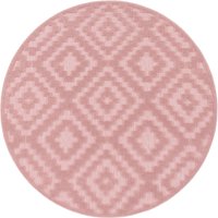 Paco Home Teppich "Livorno 672", rund, Uni-Farben, Scandi, Rauten Muster, Hoch-Tief Effekt, Outdoor geeignet von PACO HOME