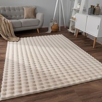 Paco Home - Teppich Bubble Wohnzimmer Schlafzimmer Hochflor Fell Geometrisches Design 3D 200x280 cm, Creme 3 Paco Home - Teppich Bubble Wohnzimmer Schlafzimmer Hochflor Fell Geometrisches Design 3D 200x280 cm, Creme 3 von PACO HOME