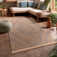 Paco Home Teppich "Cologne 494", rechteckig, 11 mm Höhe, Flachgewebe, meliert, Rauten Motiv, mit Fransen, Outdoor geeignet von PACO HOME