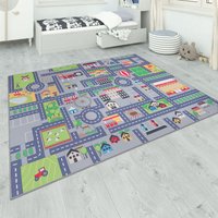 Paco Home Teppich Kinderzimmer Grau Kinderteppich Spielteppich Straßenteppich Mädchen Jungs 120x160 cm, Grau 2 Paco Home Teppich Kinderzimmer Grau Kinderteppich Spielteppich Straßenteppich Mädchen Jungs 120x160 cm, Grau 2 von PACO HOME