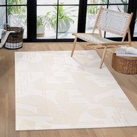 Paco Home Teppich "Luzern 655", rechteckig, 13 mm Höhe, Kurzflor, Uni Farben, Hoch-Tief-Struktur, Scandi Design von PACO HOME