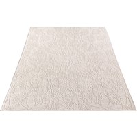 Paco Home Teppich "Rimini 411", rechteckig, 4 mm Höhe, Flachgewebe, Uni Farben, Hoch-Tief Effekt, In- und Outdoor geeignet von PACO HOME