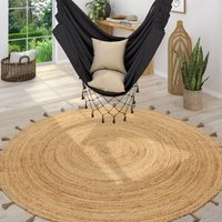Paco Home - Teppich Rund Wohnzimmer Jute Boho Ethno Muster Modern Handgefertigt Naturteppich ø 100 cm Rund, Natur 6 Paco Home - Teppich Rund Wohnzimmer Jute Boho Ethno Muster Modern Handgefertigt Naturteppich ø 100 cm Rund, Natur 6 von PACO HOME