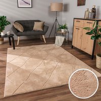 Paco Home Teppich "Utrecht 641", rechteckig, 4 mm Höhe, Kurzflor, Uni Farben, 3D-Design, Rauten Muster, besonders weich Paco Home Teppich "Utrecht 641", rechteckig, 4 mm Höhe, Kurzflor, Uni Farben, 3D-Design, Rauten Muster, besonders weich von PACO HOME