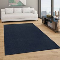 Paco Home - Teppich Wohnzimmer Einfarbig Schlicht Und Modern Kurzflor, Versch. Größen Farben 60x100 cm, Navy-Blau von PACO HOME
