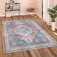 Paco Home Teppich Wohnzimmer Flachgewebe Vintage Orient Ornamente Bordüre Waschbar 140x200 cm, Bunt Paco Home Teppich Wohnzimmer Flachgewebe Vintage Orient Ornamente Bordüre Waschbar 140x200 cm, Bunt von PACO HOME