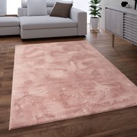 Paco Home - Teppich Wohnzimmer Kunstfell Shaggy Hochflor Waschbar In Waschmaschine Soft Uni Rosa 80x150 cm von PACO HOME