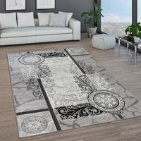 Paco Home - Teppich Wohnzimmer Kurzflor Marokkanische Kreis Und Bordüren Muster Modern 240x340 cm, Grau 7 von PACO HOME