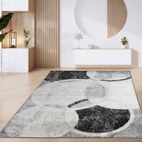 Paco Home - Teppich Wohnzimmer Kurzflor Marokkanische Kreis Und Bordüren Muster Modern 80x150 cm, Grau 4 Paco Home - Teppich Wohnzimmer Kurzflor Marokkanische Kreis Und Bordüren Muster Modern 80x150 cm, Grau 4 von PACO HOME