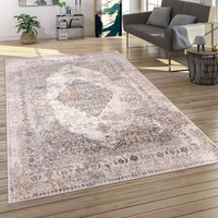 Paco Home - Teppich Wohnzimmer Kurzflor Orient Muster Vintage Stil Moderne Ornamente Bordüre Grau, 120x160 cm Paco Home - Teppich Wohnzimmer Kurzflor Orient Muster Vintage Stil Moderne Ornamente Bordüre Grau, 120x160 cm von PACO HOME
