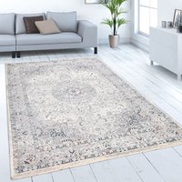 Paco Home - Teppich Wohnzimmer Kurzflor Orientalisches Muster Mit Bordüre Modern Beige Grau 80x150 cm von PACO HOME