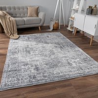 Teppich Wohnzimmer Kurzflor Rutschfest Weich Orientalisch Bordüre Ornament 160x220 cm, Grau - Paco Home Teppich Wohnzimmer Kurzflor Rutschfest Weich Orientalisch Bordüre Ornament 160x220 cm, Grau - Paco Home von PACO HOME