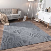 Paco Home Teppich Wohnzimmer Schlafzimmer Kurzflor Skandinavisches Boho Muster Geometrisch 240x340 cm, Anthrazit 4 von PACO HOME